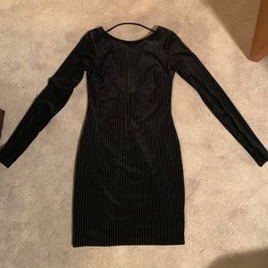 Velvet black mini dress